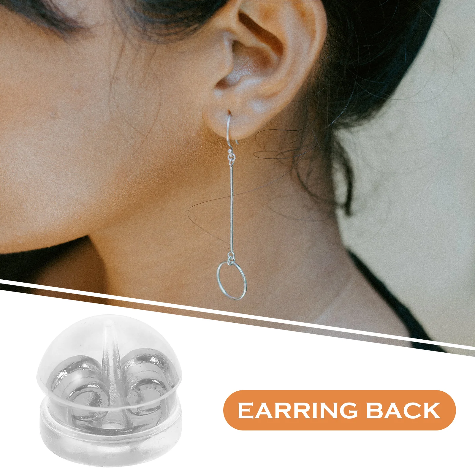 50 قطعة من حلق الذهب الأبيض البديل، مقابض متينة وخفيفة الوزن وآمنة لملحقات القرط المثقوبة