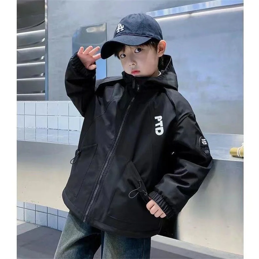 Boys Fashion Outdoor Jacket Waterproof Jackets For Kids spring Clothes Autumn Boy\'s Windbreaker Hooded Coat