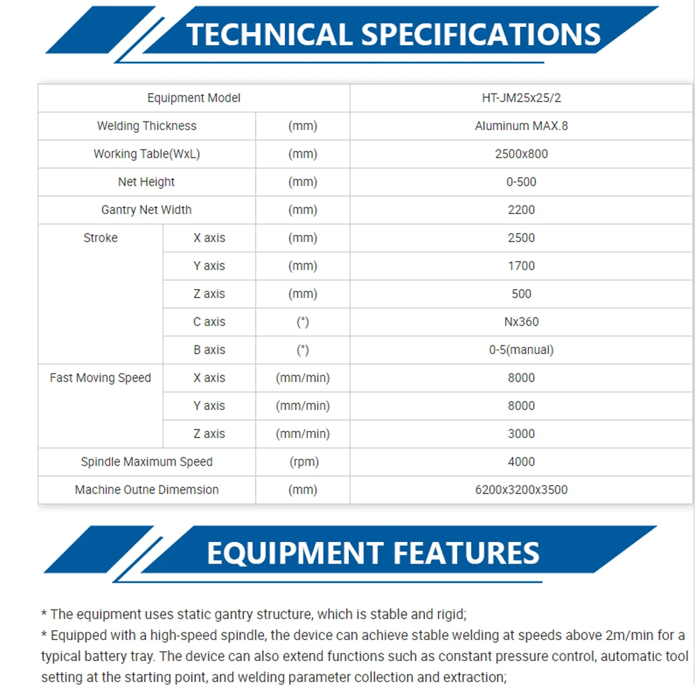Équipement de Soudage à Friction Stable et Rigide, Structure de Portique