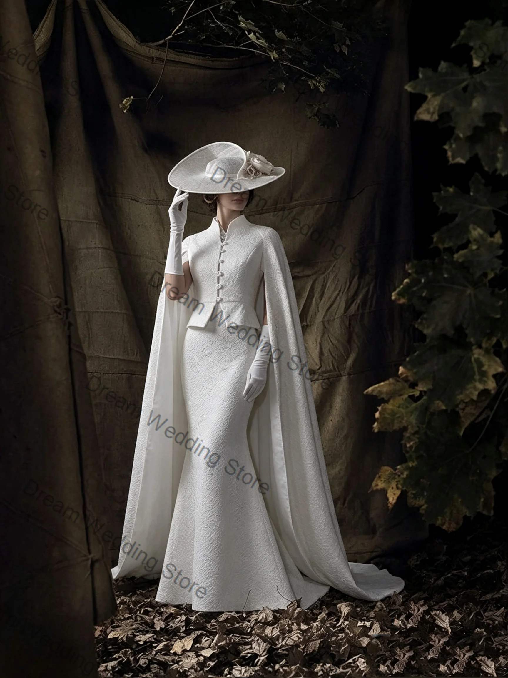 White Jacquard Women Suit Set 2 Pcs Blazer Prom Dress Spring Cotton Formal Office Lady Jacket Customized Wedding Guest Coat