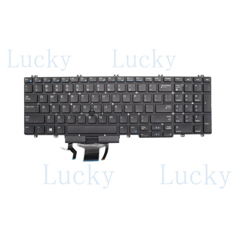 f  NEW For DELL Precision 7540 7740 Keyboard Backlit Pointer US