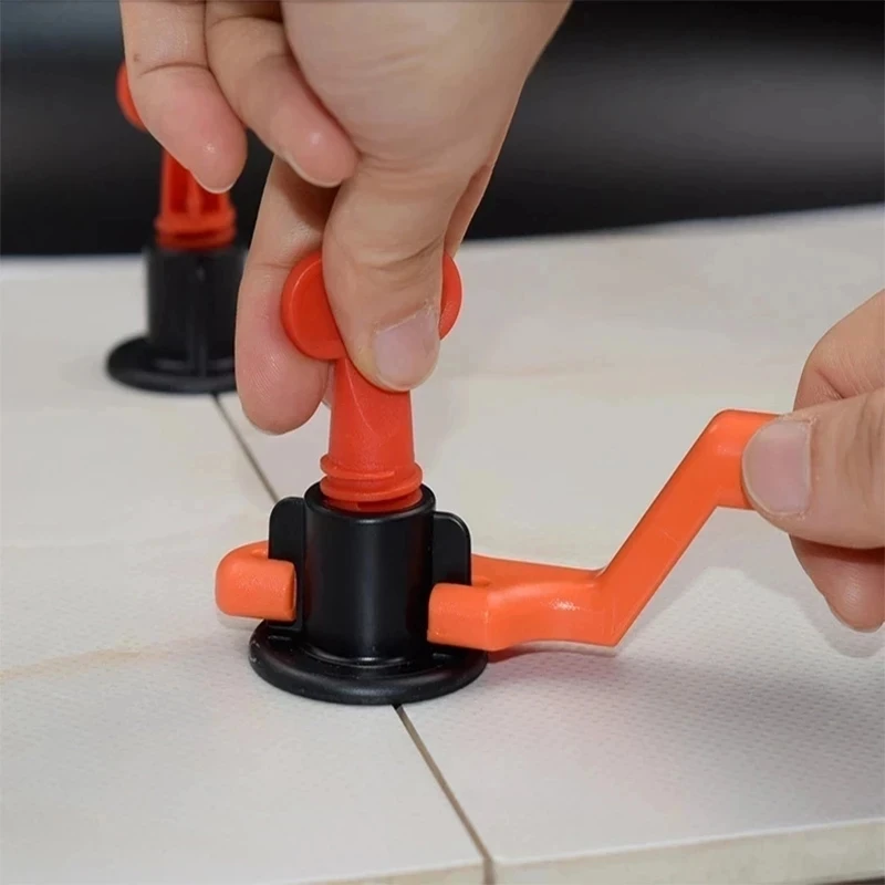 50pcs/set Reusable Tile Leveling Replaceable Needle Pin Wall Floor Tile Laying Leveler Spacer Wedge Crossers Tool Locator Plier