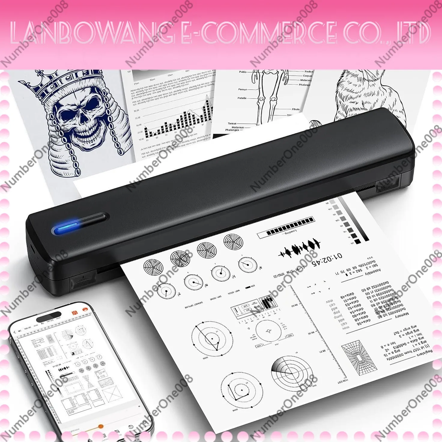 A4XY Thermal Bluetooth Printer Portable Home Wireless Mobile Tattoo Stencil Printer Bestseller