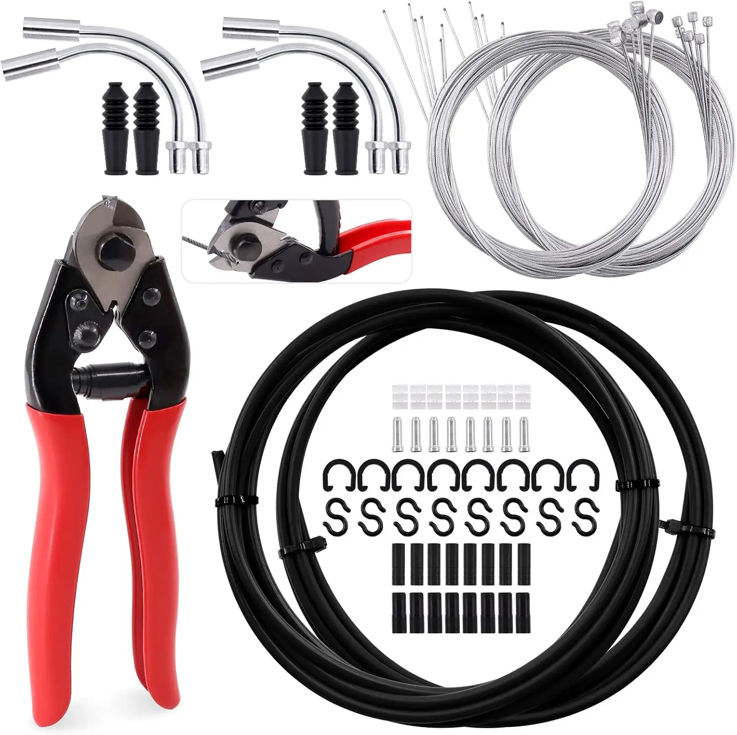 

Комплект тросов велосипедного тормоза и переключения передач, 73 шт., с корпусом, лапшой, резаком для дорожных/горных велосипедов