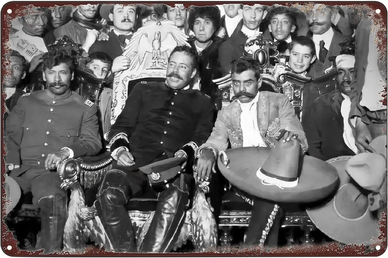 Letreros Metálicos Vintage - Líderes de la Revolución Mexicana, Pancho Villa y Emiliano Zapata, Letrero de Metal, Póster, Decoración de Pared, Placa Decorativa