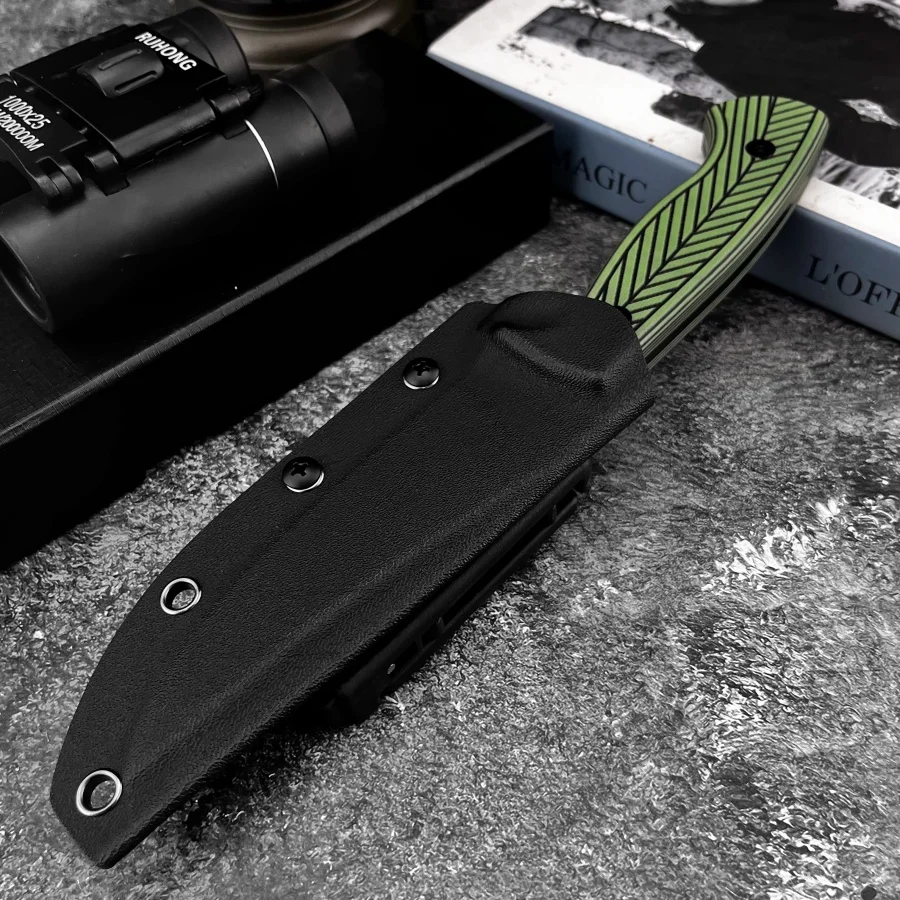 الأخضر المهنية سكين هنتر 8Cr13Mov شفرة ثنائي اللون G10 مقبض عالية صلابة بقاء المحمولة الدفاع عن النفس سكينة تكتيكية