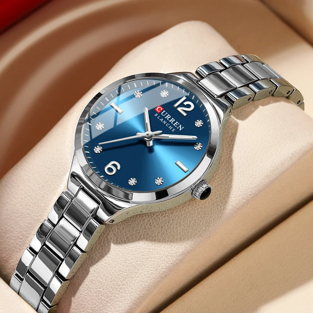 

CURREN женские элегантные часы из нержавеющей стали повседневные модные цифровые женские часы с циферблатом кварцевые наручные часы Reloj Mujer часы для девочек