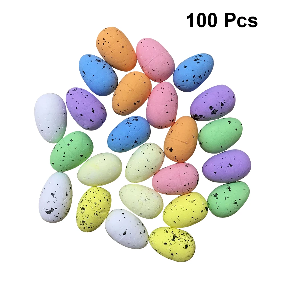 

100 Pcs Colorful Simulated Quail Eggs Decor Artificial Bird Egg Toys for Kids Party DIY Photo Prop EasterDecoration