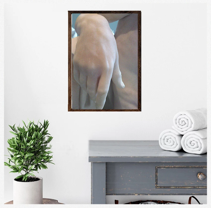 White David Hand Wall Art Canvas Paintings Pictures Living Room Home Decor Michelangelo Sculpture Art Posters And Prints Black