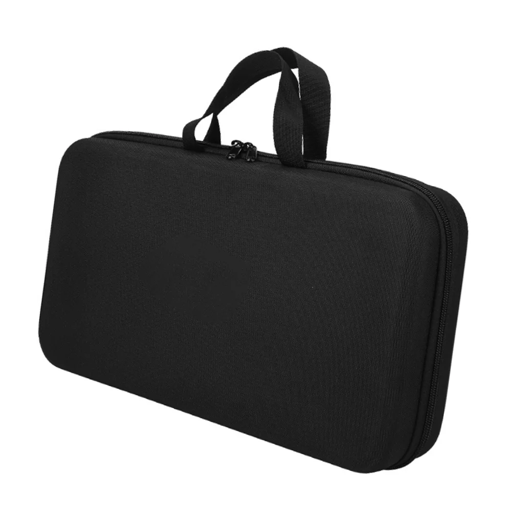 Fishing gear storage bag for reels fishing line portable handbag black 390g nylon fabric with compartments 44x23x7cm