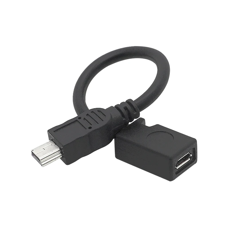 MINI USB male to Micro USB 5PIN female  data charging adaptor convertor cable 0.25m