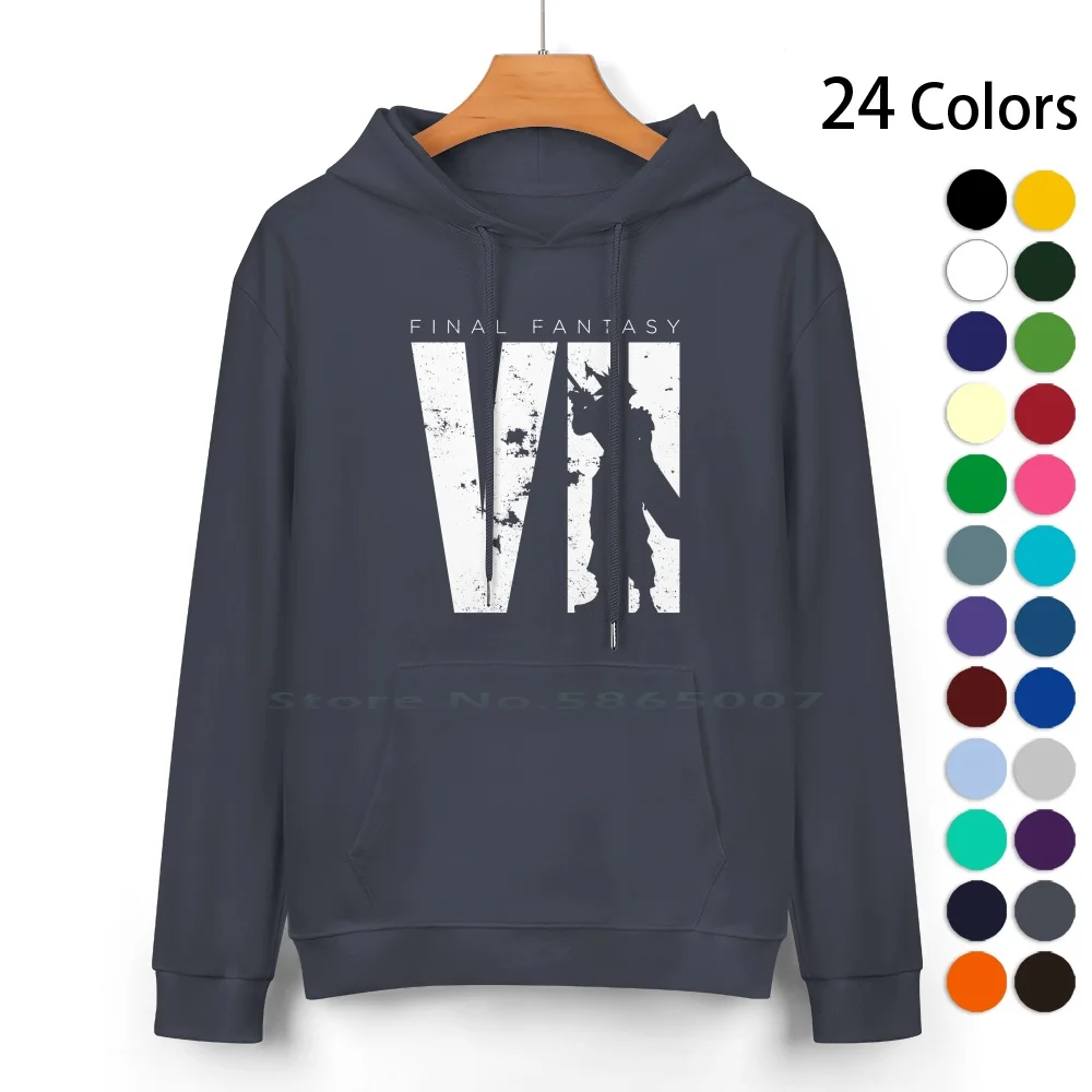 Final Fantasy Vii-Minimal Pure Cotton Hoodie Sweater 24 Colors Final Fantasy Vii Ffvii Final Fantasy 7 Ff7 Cloud Strife Vincent