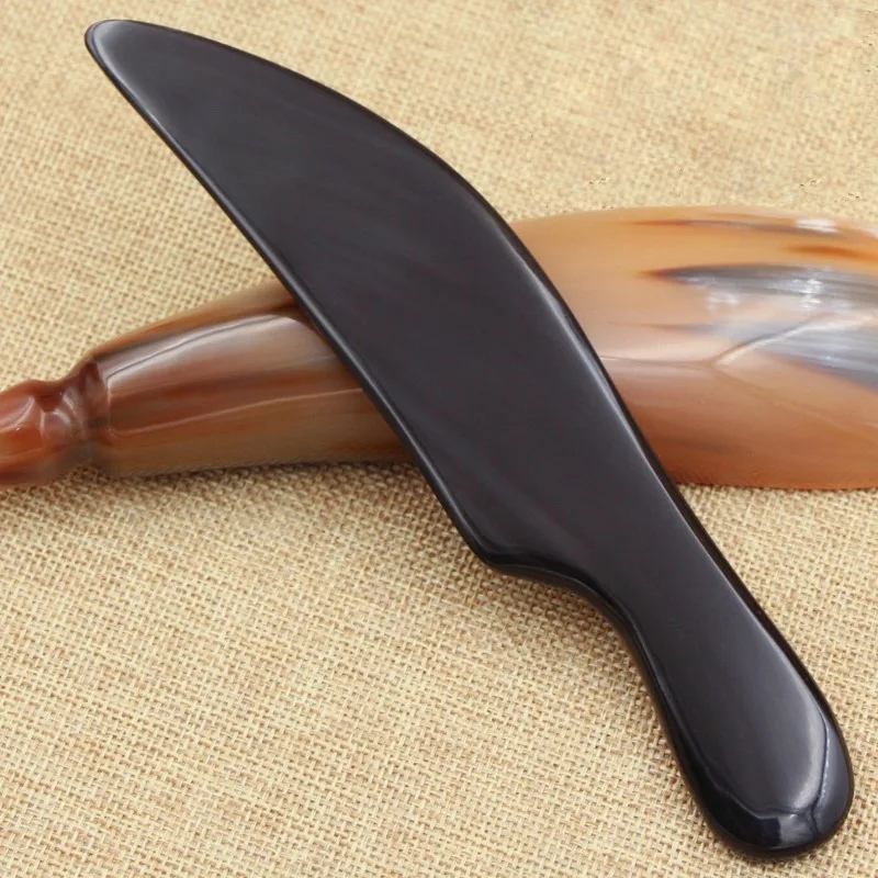 Natural Black Buffalo Horn Gua Sha Board Guasha Therapy Scraper Scraping Blade Plate Back Massage Medicine Care Tool