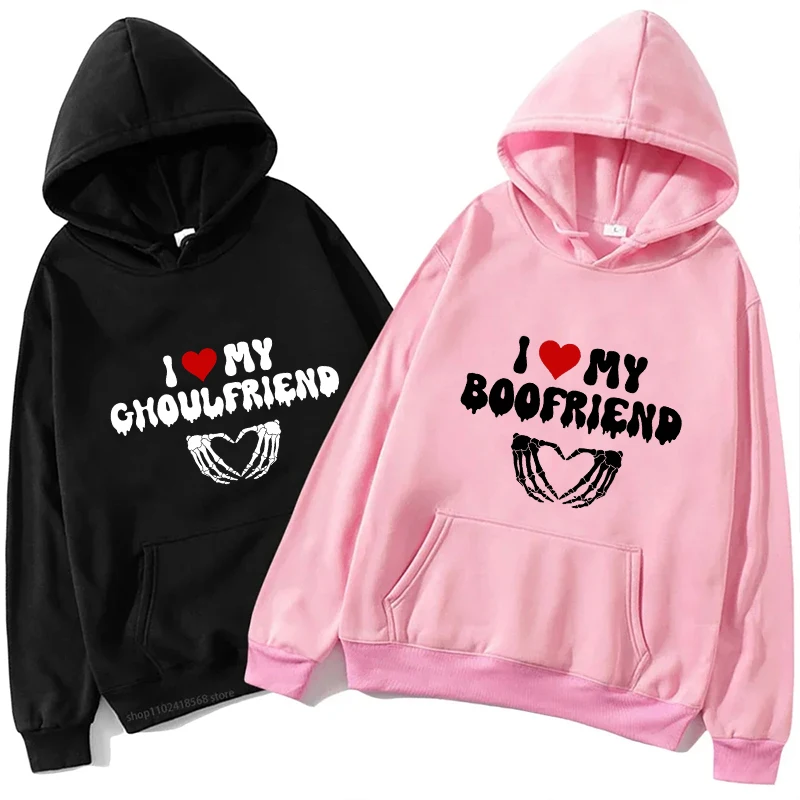 Women's Sweatshirts Matching Halloween Couple Unisex Hoodies Halloween Gift for Boyfriend His and Hers Sweat-shirt Outerwears