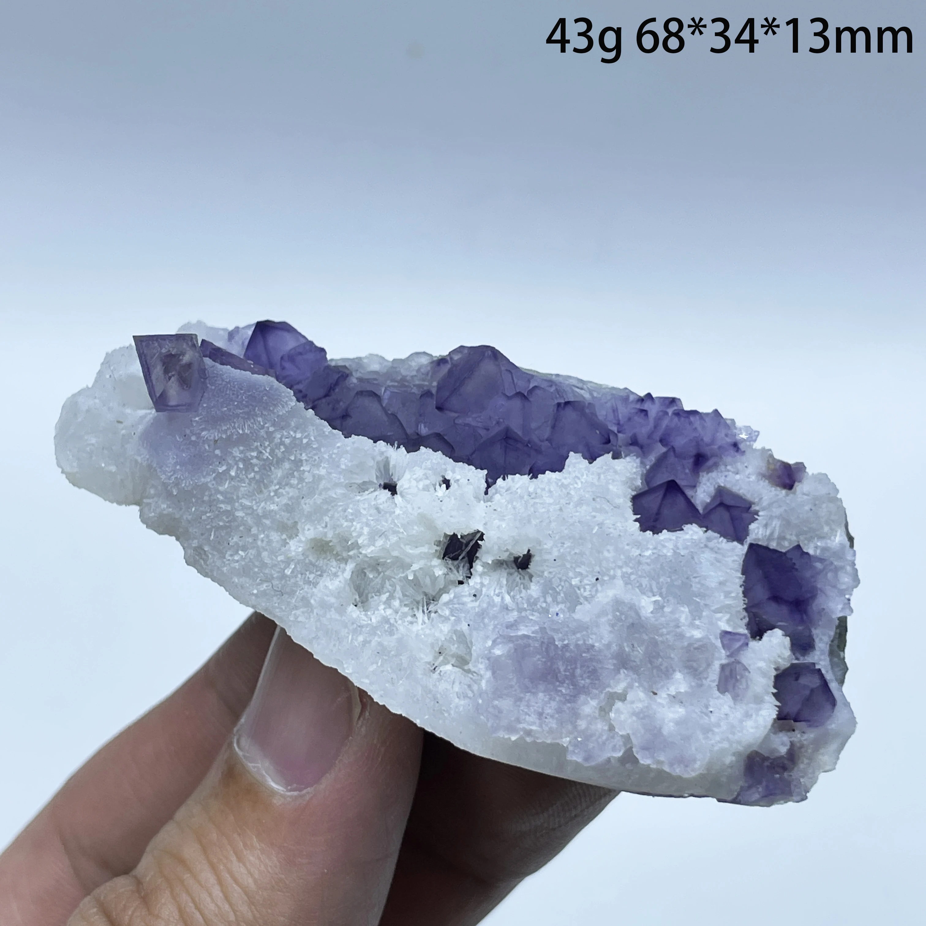 Natural Octahedral Purple Fluorite Healing Stone Mineral Specimen for Reiki Home Decor Teaching Crystale