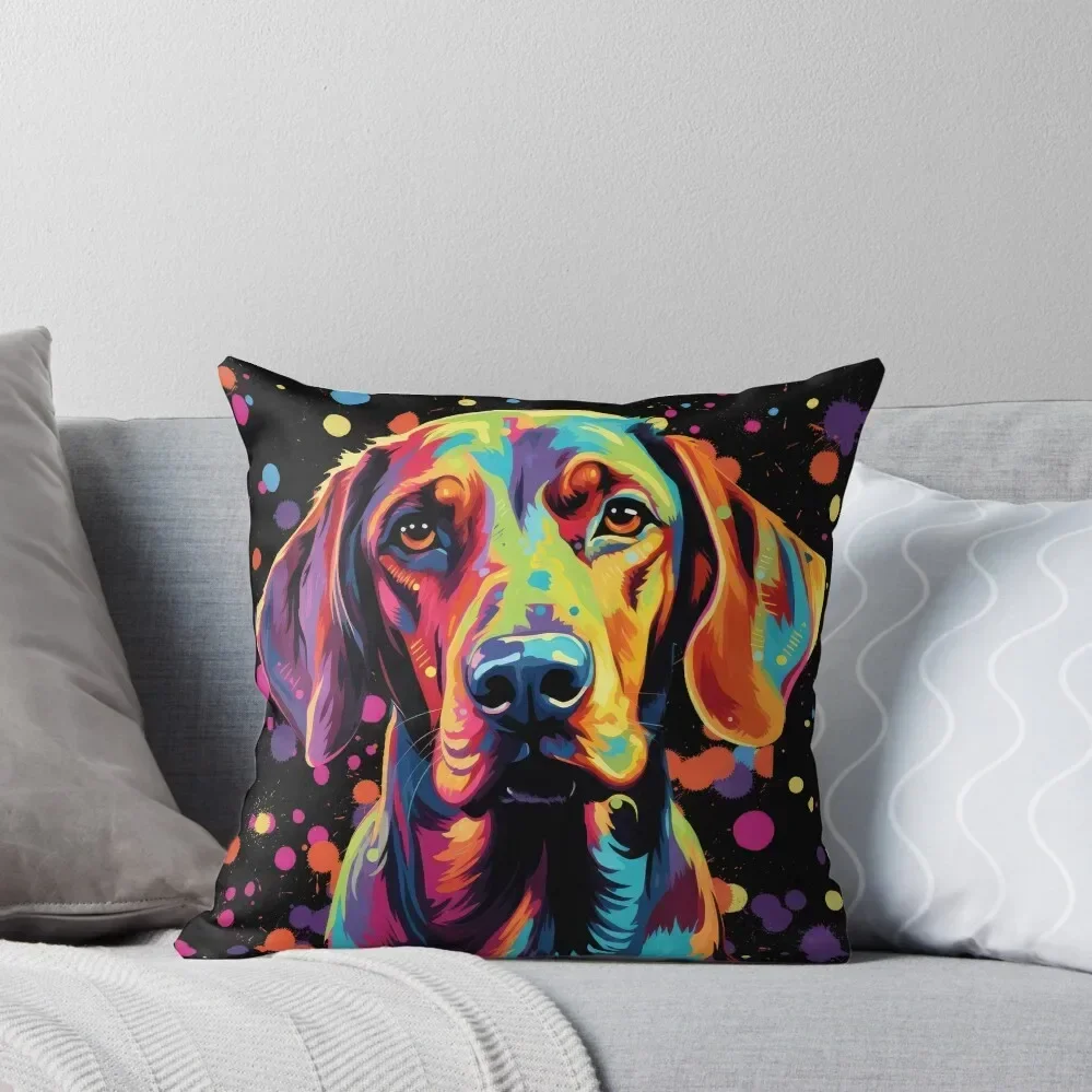 colorful redbone coonhound colorful dog painting Throw Pillow Cushions Cushion Child Christmas Pillows pillow