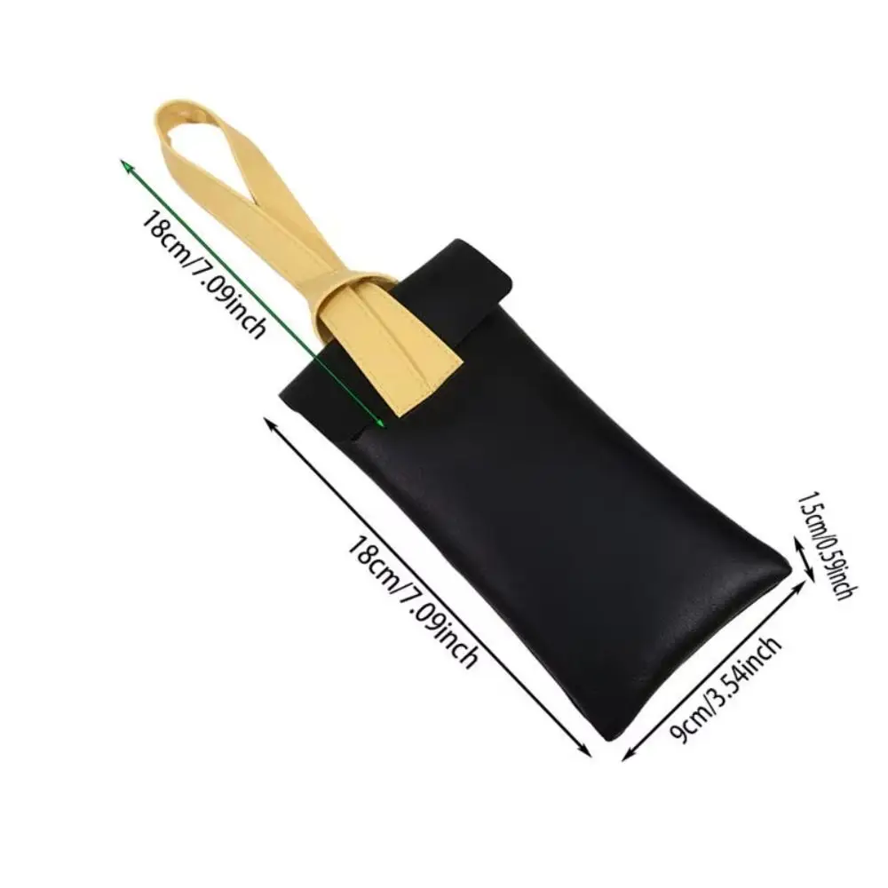 Новый чехол для хранения очков из искусственной кожи, защитная сумка для солнцезащитных очков с цветными блоками, подвесной чехол для очков с браслетом