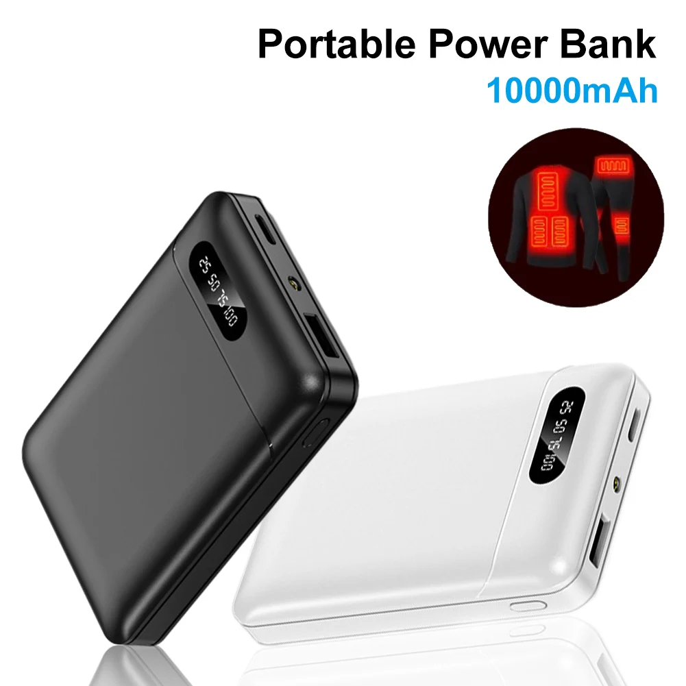 5000mAh /10000mAh Portable Power Bank 5V/2.1A USB Rechargeable Mobile Phone Fast Charger for Heated Vest Jacket Scarf Socks