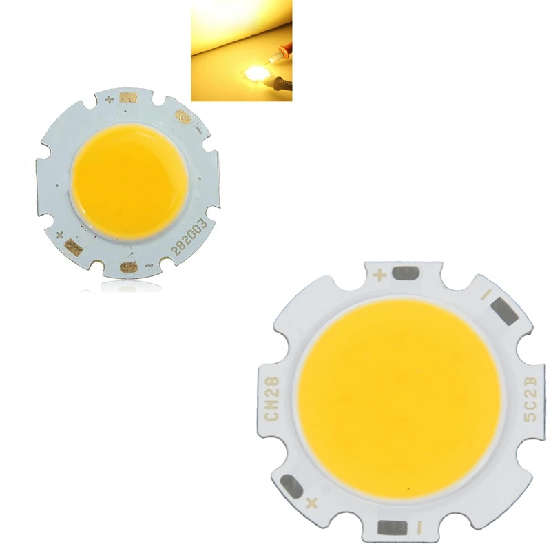 프로모션! 고출력 슈퍼 램프 비드 LED 칩 웜 화이트 라이트, 라운드 COB LED 라이트, 웜 화이트 DC15-17V, 5W 칩 라이트, 3W