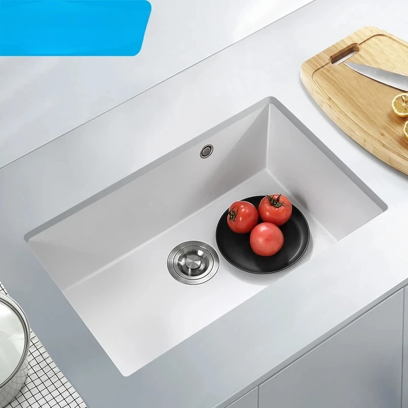 30 Inch Kitchen Quartz Sink Single Bowl Topmount & Undermount Sink White Black Colorful Quartz High-Value Sink