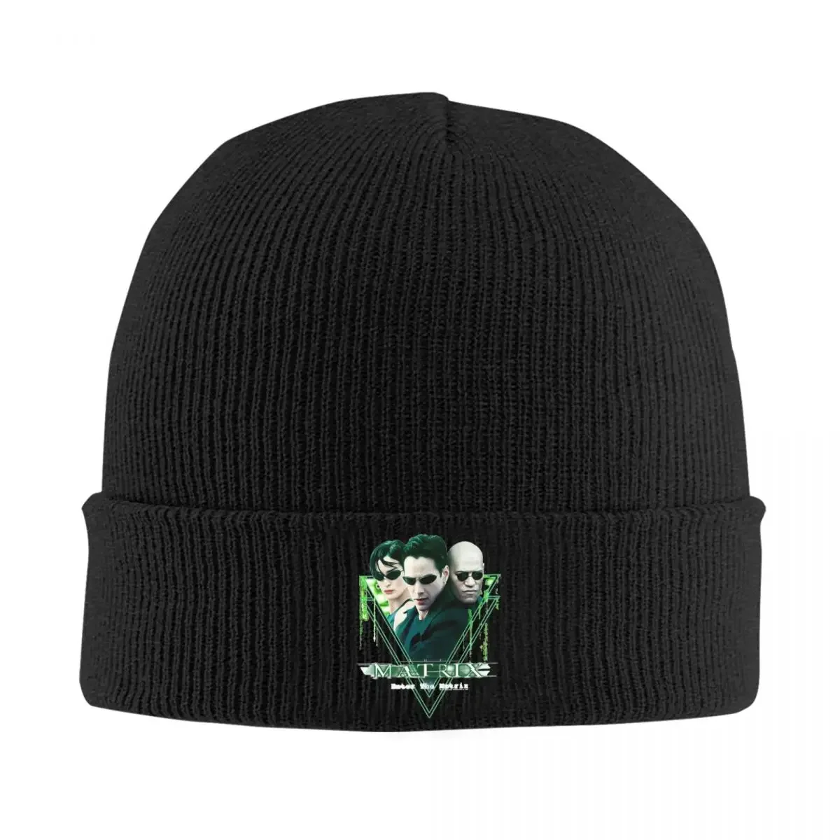 The Matrix Group Shot In Triangle Beanie Hats Neo Sci-Fi Action Movie Skullies Beanies Warm Unisex Caps Autumn Cool Bonnet Hats