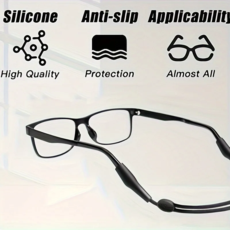 Adjustable Glasses Straps Silicone Anti-Slip Eyewear Retainers 9 To 13.7in Stretchable Sports Eyeglasses Holders for ALL PEOPLE