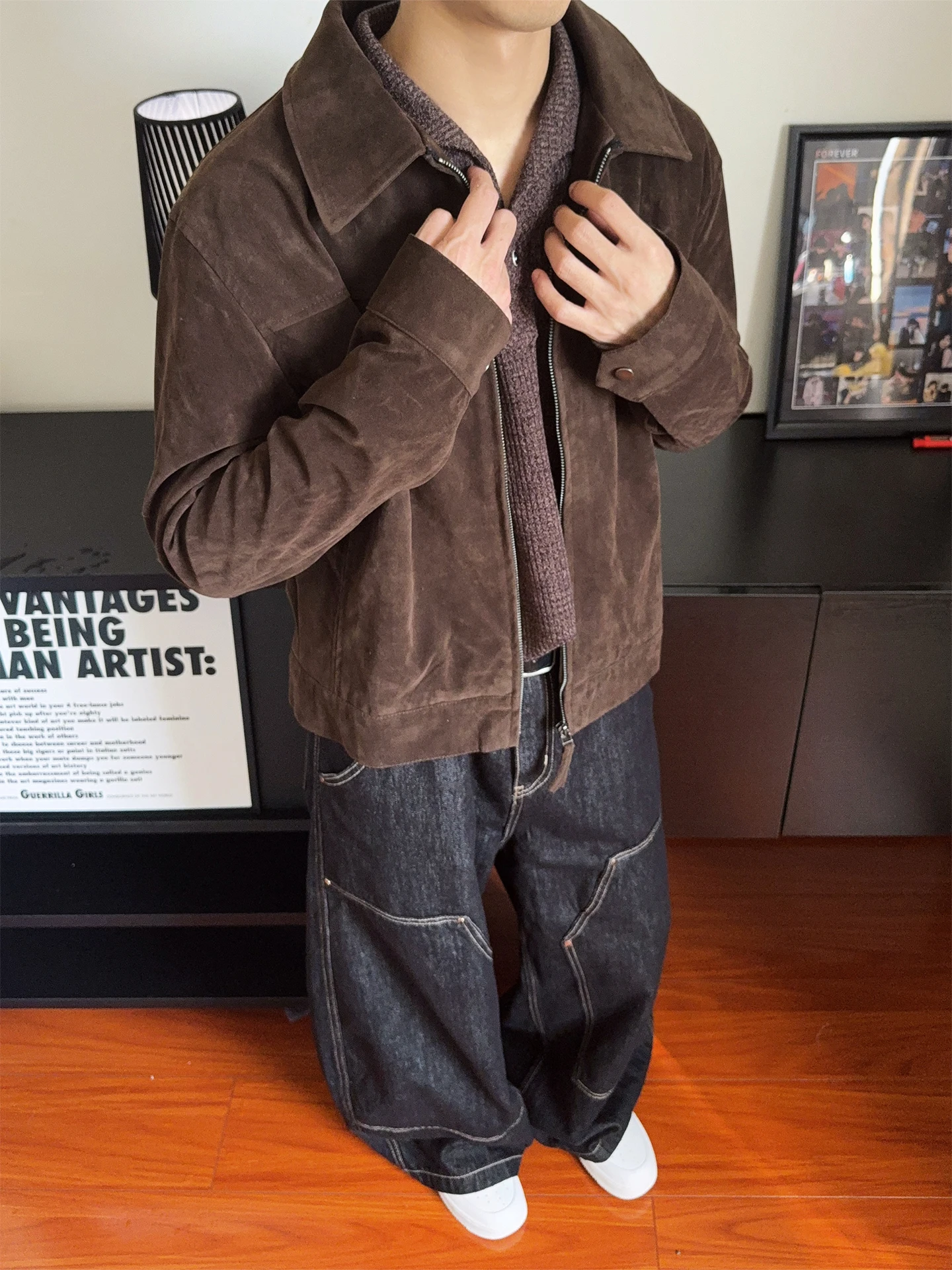 Retro Brown Suede M… - image