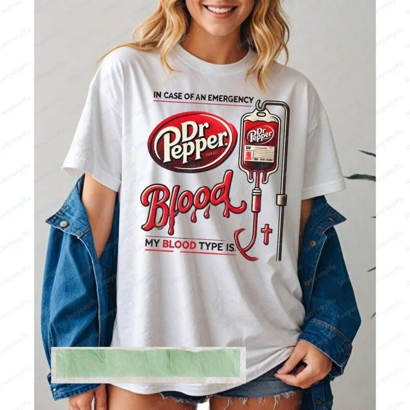 Camisetas con gráficos de Dr. Pepper, camisetas de manga corta con diseño de refresco a la moda, camiseta retro divertida de algodón para amantes de los refrescos, camiseta linda para adultos