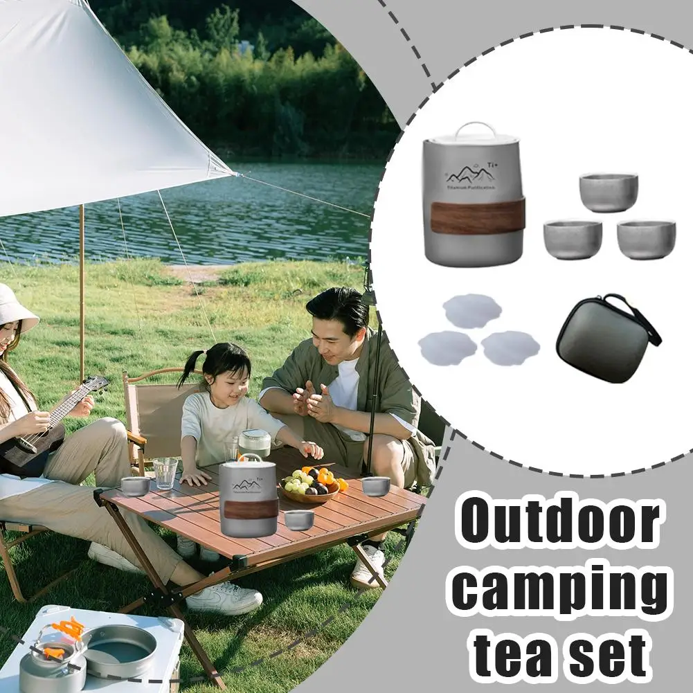 

Titanium Outdoor Camping Tea Set - Portable Filter Purification Travel Tea Set Lightweight Picnic Gift Accessory
