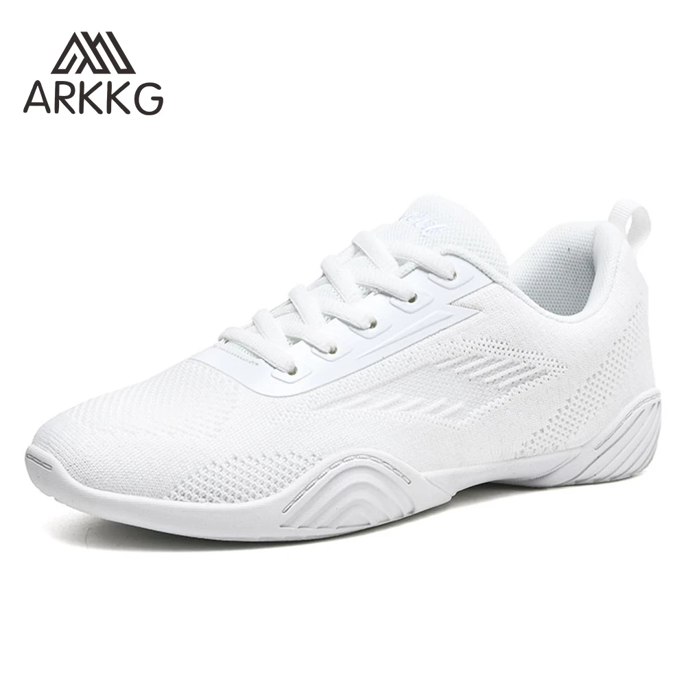 ARKKG  Girls White Cheer Trainers Shoes Breathable Training Dance Tennis Shoes Lightweight Youth Cheer Competition Sneakers