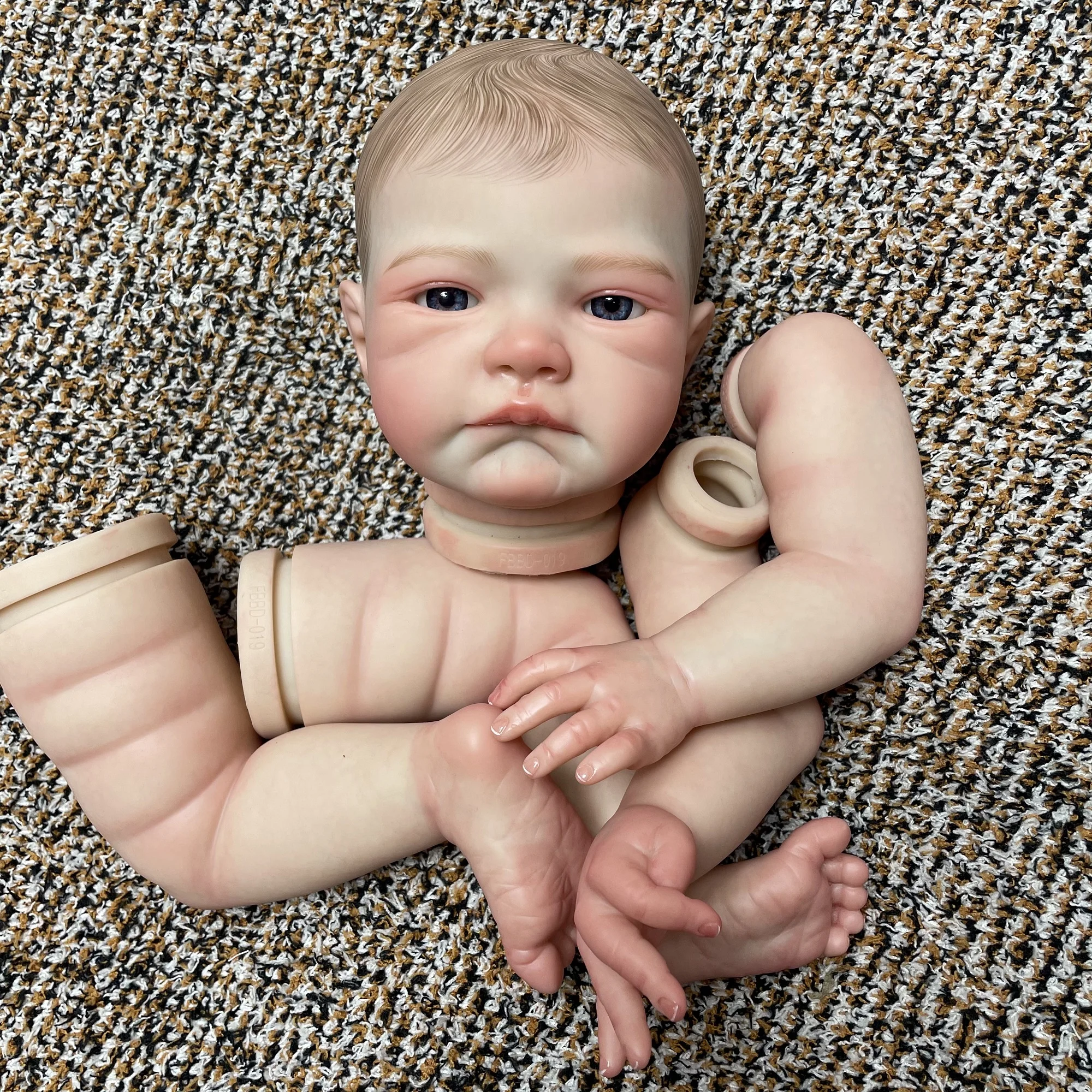 50cm offene Augen August wieder geborene Babypuppen-Kits Künstler gemalt bebe wieder geborene Puppen teile Spielzeug unvollendete Puppen-Kits wieder geboren sin pintar