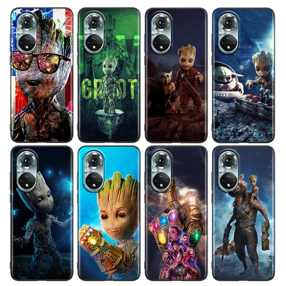 

Marvel Hero Groot For Honor 50 Case Huawei Honor 50 60 30i 20 20i 10 9c 9X 8X Pro Lite Nova 8i 9 Y60 Soft TPU Cover Coque