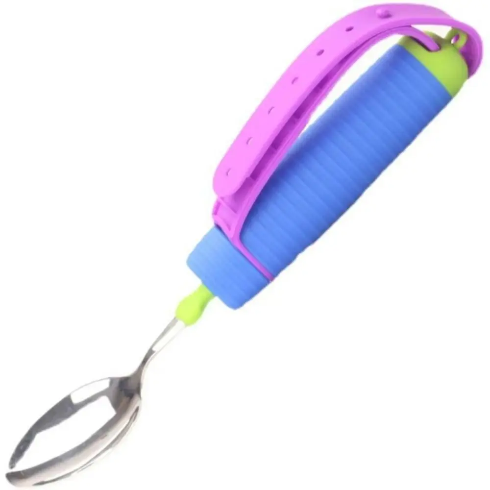 2Pcs/Set Nonslip Elderly Spoon Utensils Rotatable Anti-Shake Disabled Feeding Utensil Safe Feeding Easy To Use Food Aid Spoon