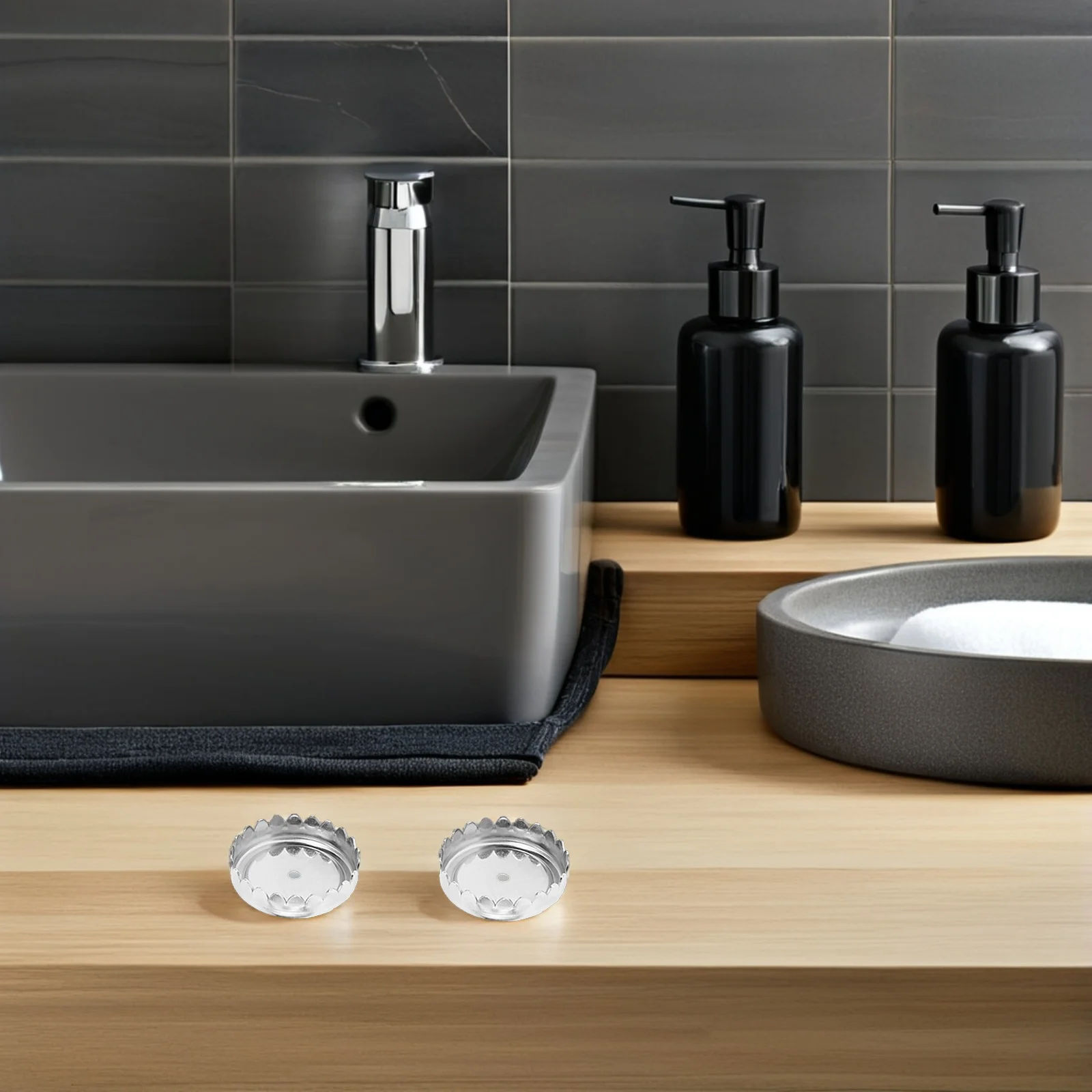 2Pcs Soap Holder Cap Accessories Stainless Steel Metal No Dr