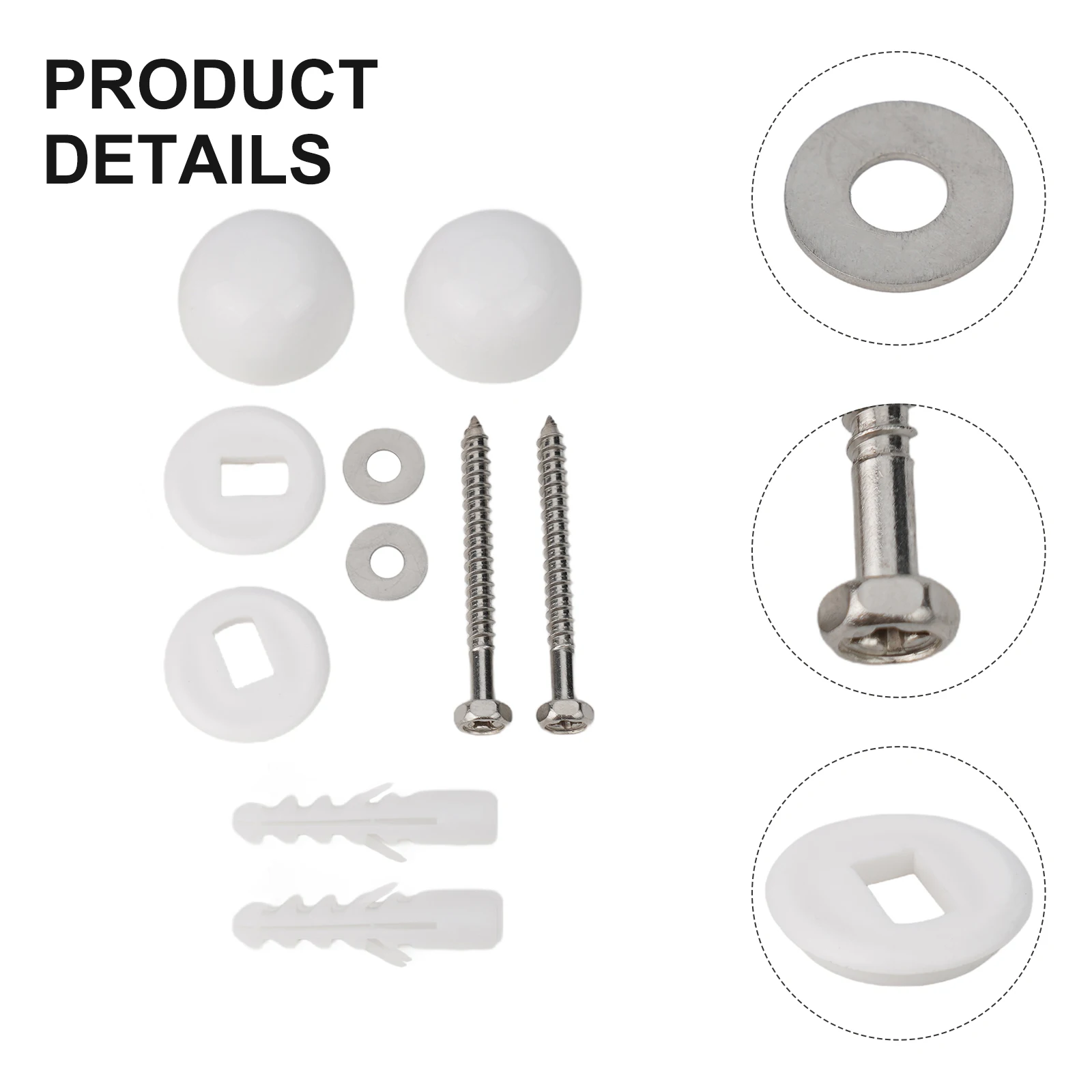 Toilet Pan Bidet Fixing Kit with Nylon Bushes & Screws for Secure Floor Installation - Wooden & Concrete Floors Compatible