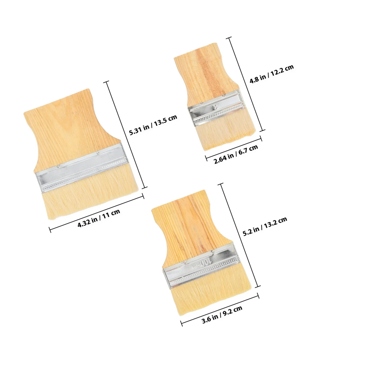 مجموعة فرش طلاء مجداف مسطحة مكونة من 3 قطع، قبضة مريحة، مادة قوية، زيت أكريليك، أثاث جداري، لوحة على سطح السفينة