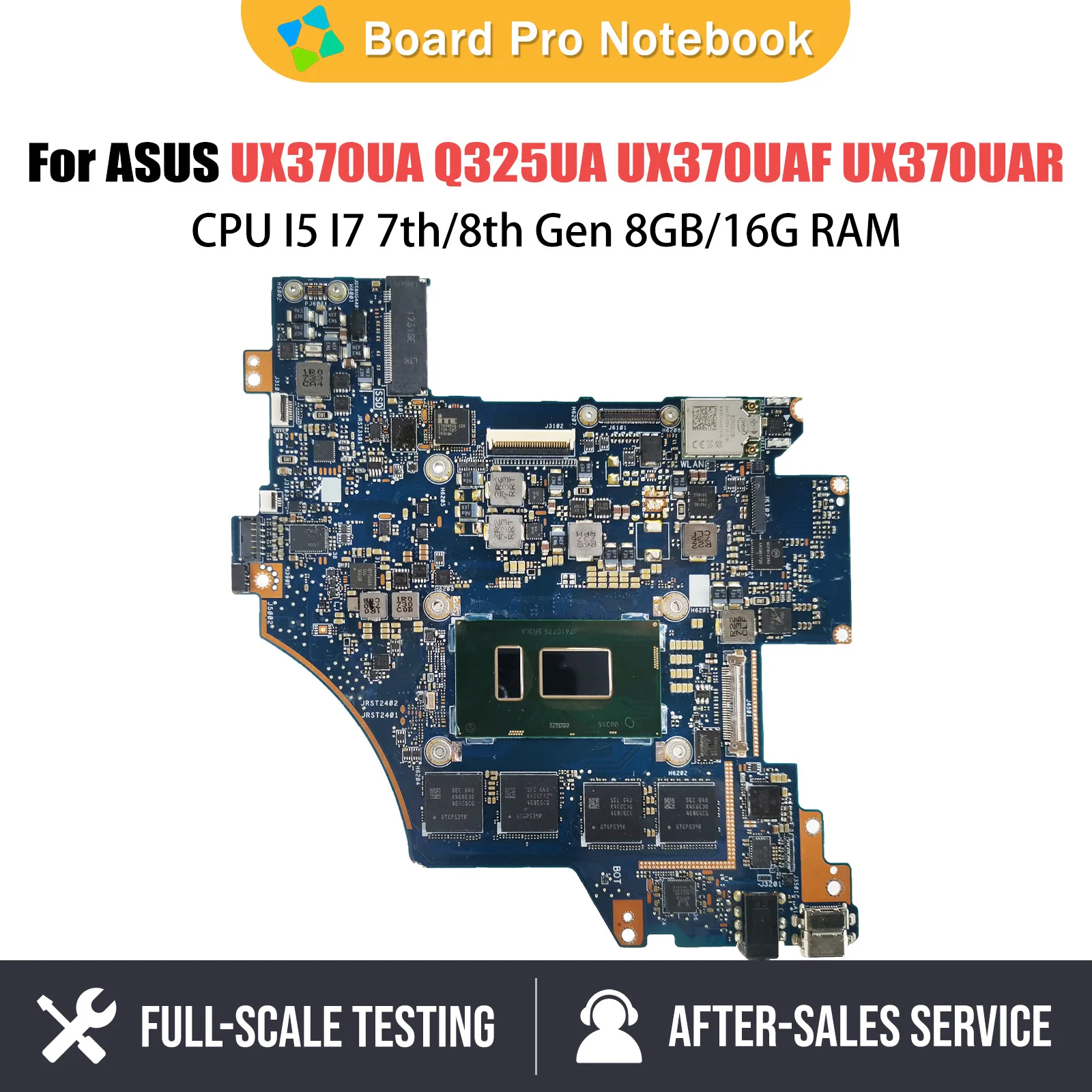 UX370UA Mainboard For ASUS Q325UA Q325UAR UX370UAF UX370UAR UX370U Laptop Motherboard CPU I5 I7 7th 8th Gen 8GB 16G RAM