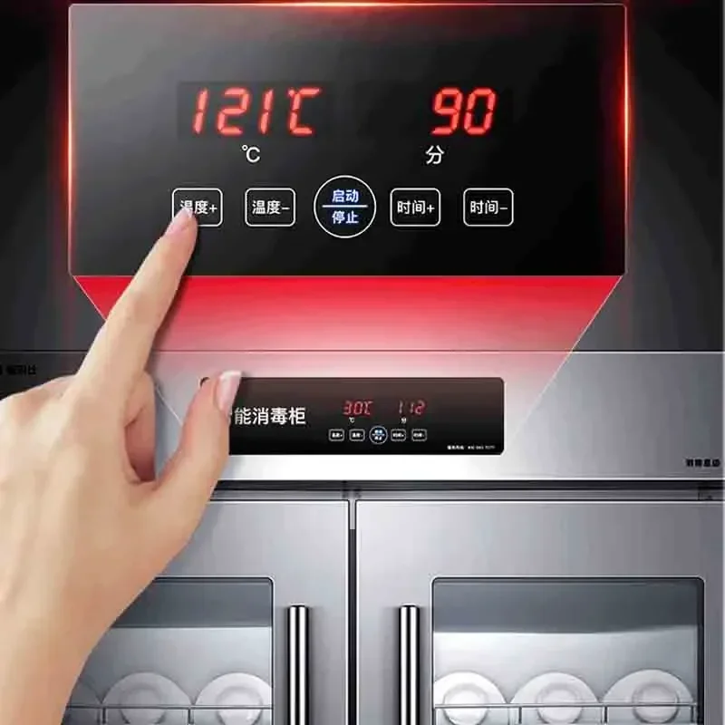 خزانة التطهير التجارية المنزلية الكهربائية 535L، خزانة، تجفيف دوران الهواء الساخن، باب مزدوج عمودي، درجة حرارة عالية #5