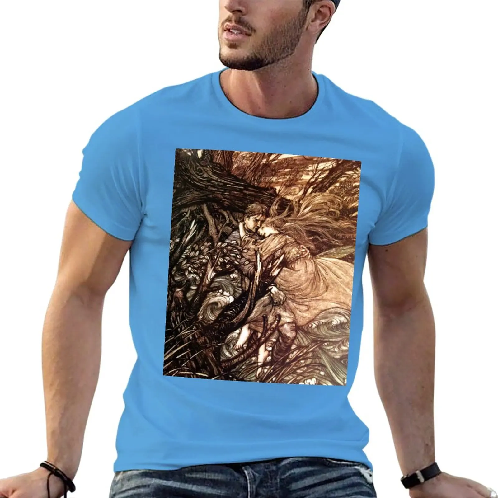 New Undine and the Knight - Arthur Rackham T-Shirt boys animal print shirt plus size t shirts slim fit t shirts for men