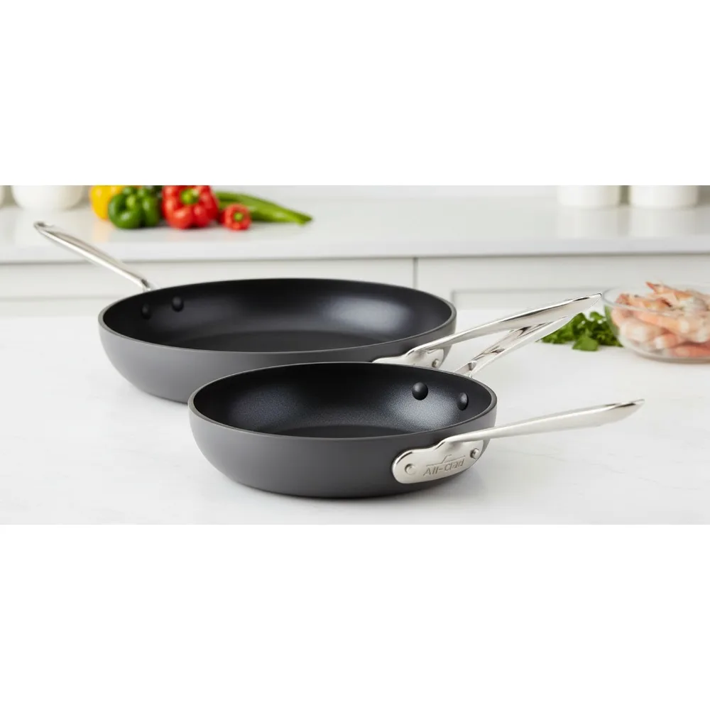 

Premium Non-Stick Fry Pan Set 2-Piece, 8 & 10 Inch, Induction Compatible, Oven Safe to 500°F, Dishwasher Safe for Easy Cooking