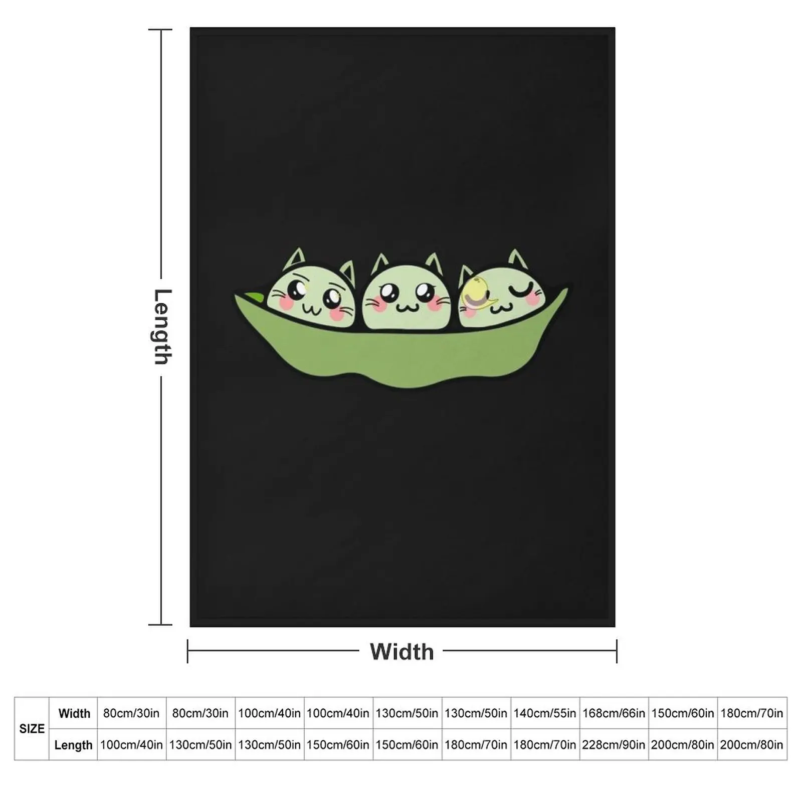 3 Edamame Cats Throw Blanket couch cozy soft plush fuzzy picnic outdoor blanket