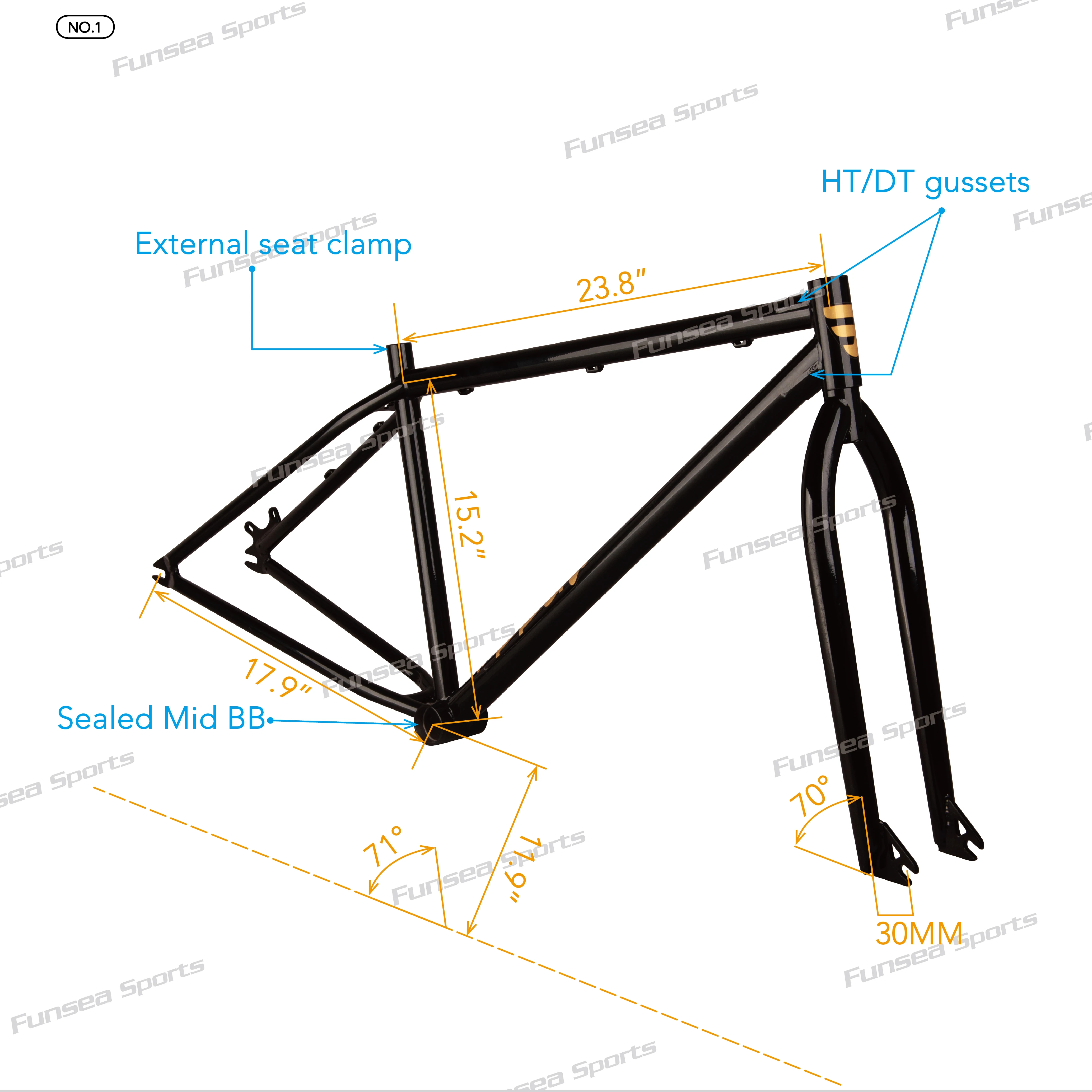 Funsea Bicycle Frame Big BMX Cruiser Wheelie One Way  29 Frames 29er Cadre Bmxs вилка велосипедная 29S Steel Fork Bomma