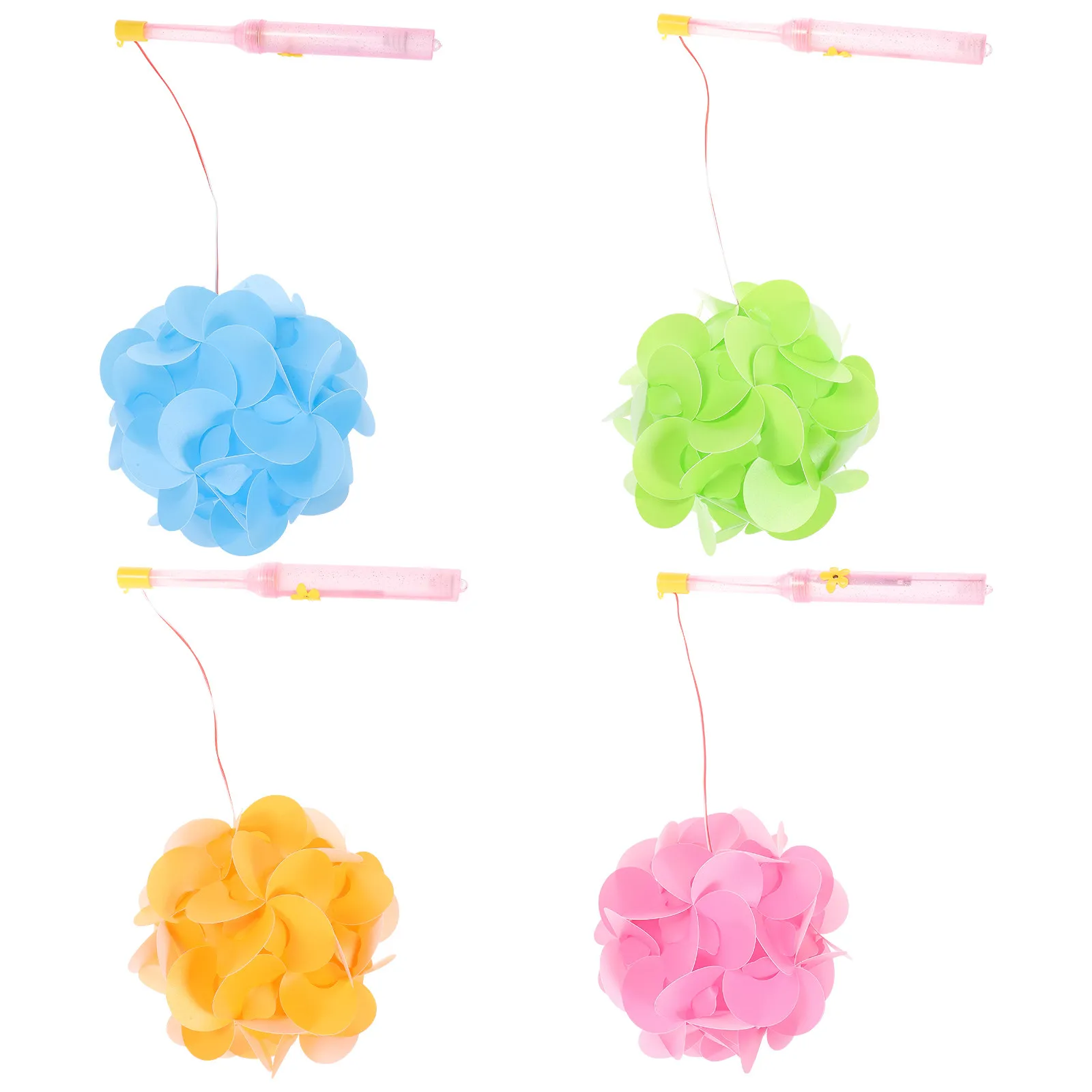 4Sets Paper Flower Lantern DIY Set Handheld Friendly Safe Material Chinese Style Festival Decor Garden Home view 4