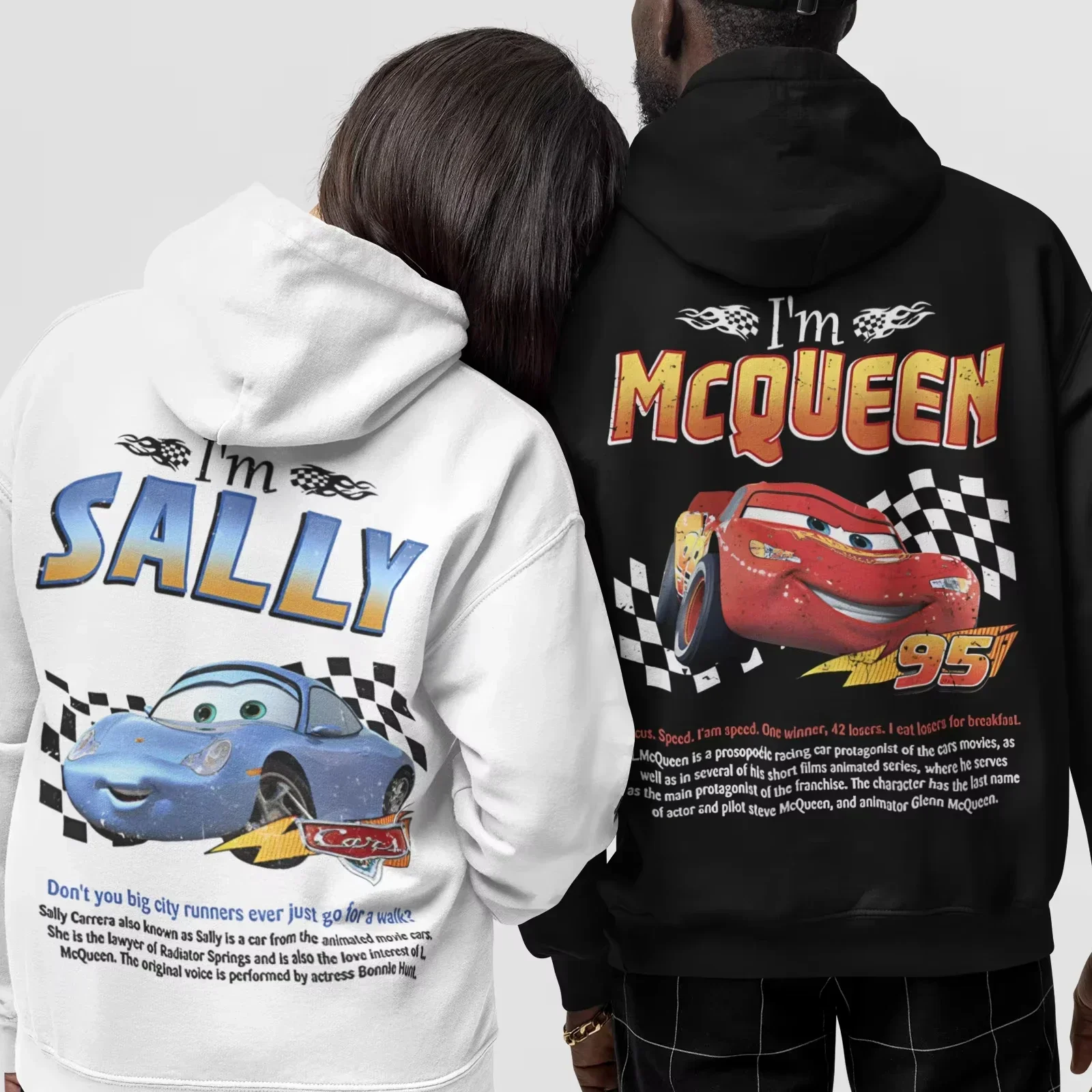 Sally I'm Lightning Cars Mcqueen Hoodie for Men Women Sweatshirt Fashion Graphic Pocket Hoodies Long Sleeve Shirts