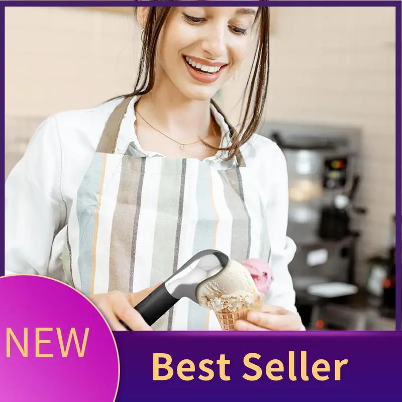 A01M-مغرفة الآيس كريم الكهربائية، مغرفة الآيس كريم الساخنة، الفولاذ المقاوم للصدأ، الأسود