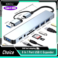 Ugrade 8 In 1 Port USB C Expander USB 3 Hub Type-C Splitter Type C Dock Multiport Adapter USB Expander For Xiaomi Phone Tablet