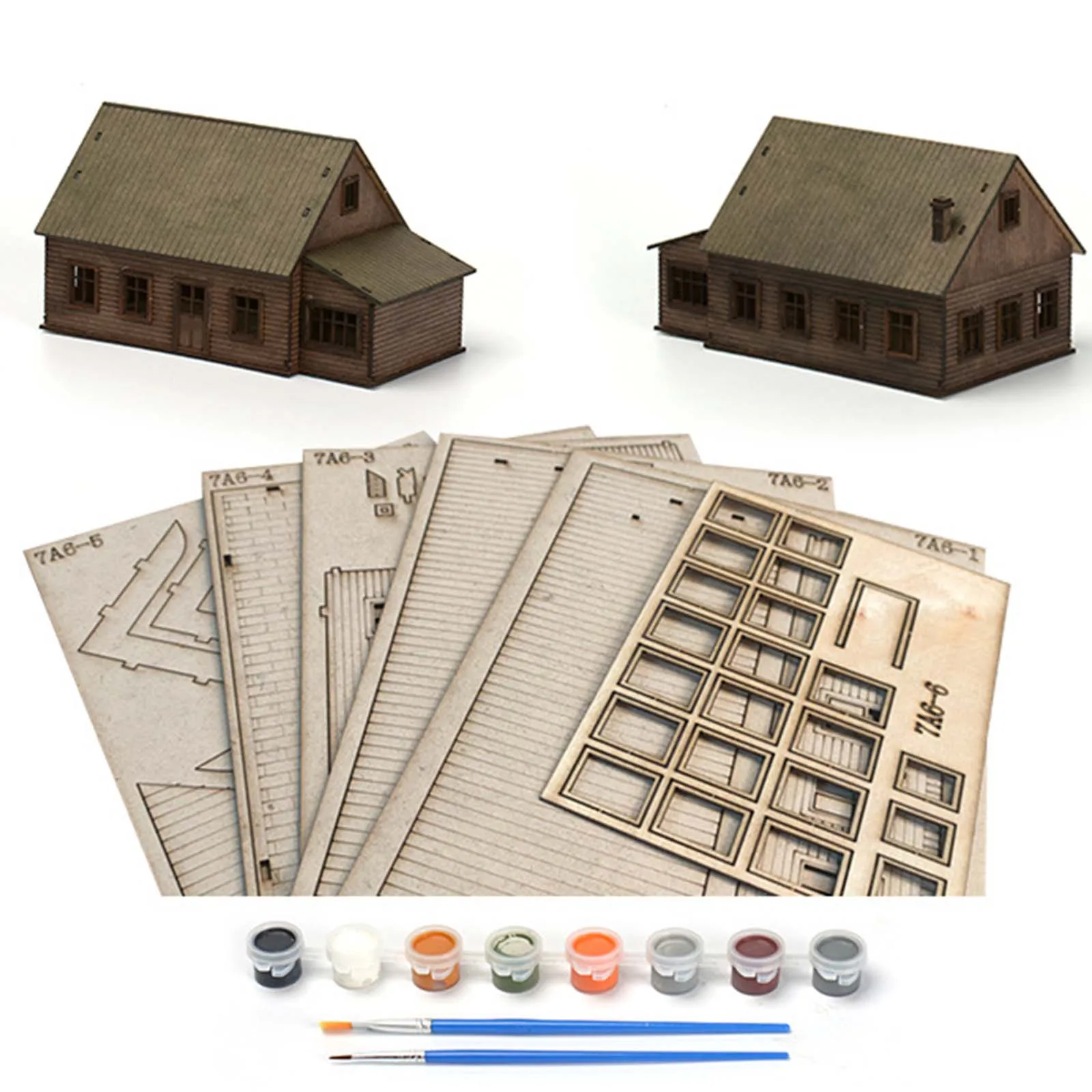 1/72 Wooden Building Model Kits European Store Scene Model Rural Architecture Wooden Assembly Model Miniature House Landscape