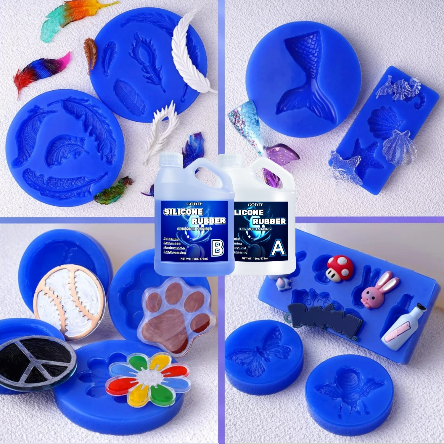 32Oz Performance Silicone Mold Making Kit  Non-Toxic Liquid Mold - Super Elastic, Suitable For 3D, Resin, Silicone Molds 1:1 view 5