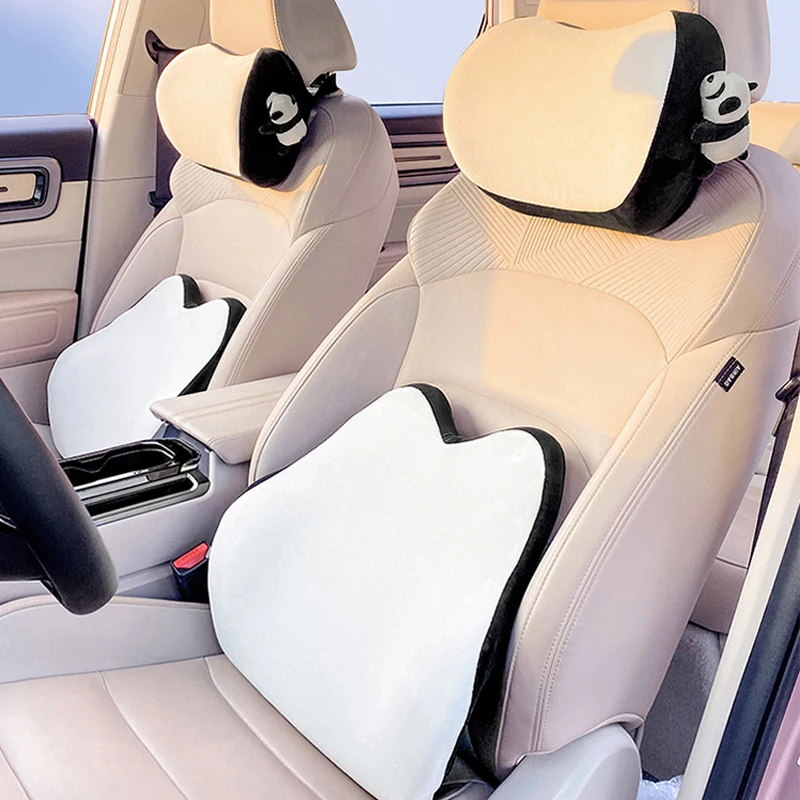 Update Car Lumbar Support Pillow Auto Neck Pillow Waist Support Removable Washable Backrest Universal Vehicle Cushion Car Kits
