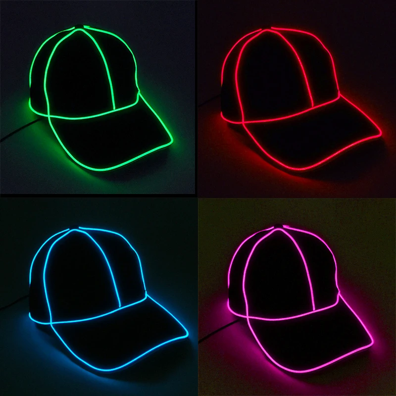 Factory Outlet LED Baseball Cap And Glasses NightClub Concert Rave Accessories Glowing Baseball Cap For Couple LED Sunglasses